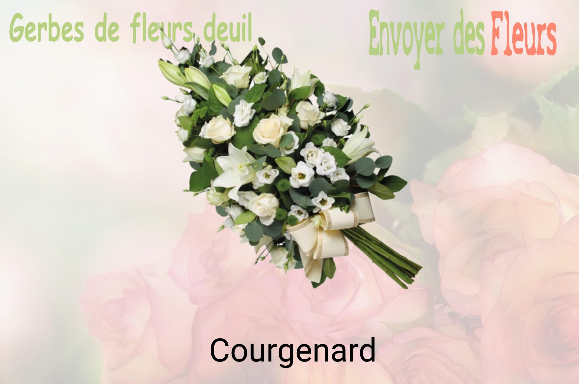 Gerbe de fleurs de deuil livrée à Courgenard